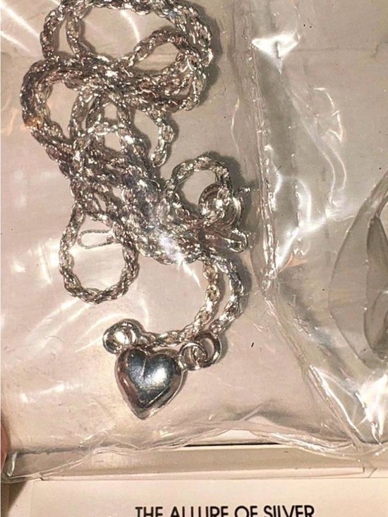 Avon Jewelry - Vintage Avon Sterling Silver Heart Pendant with Rope Chain